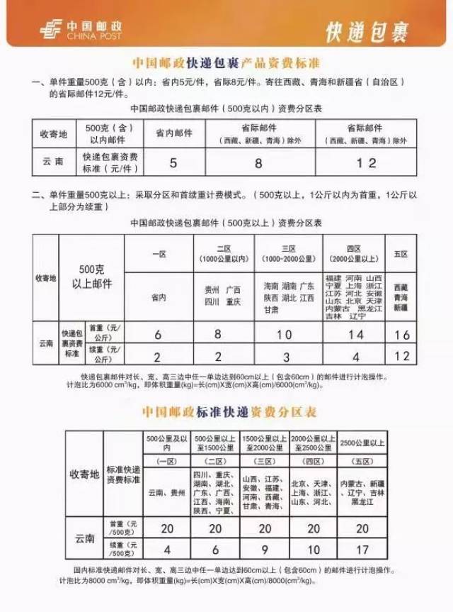 邮政快递怎么收费,邮政快递收费标准