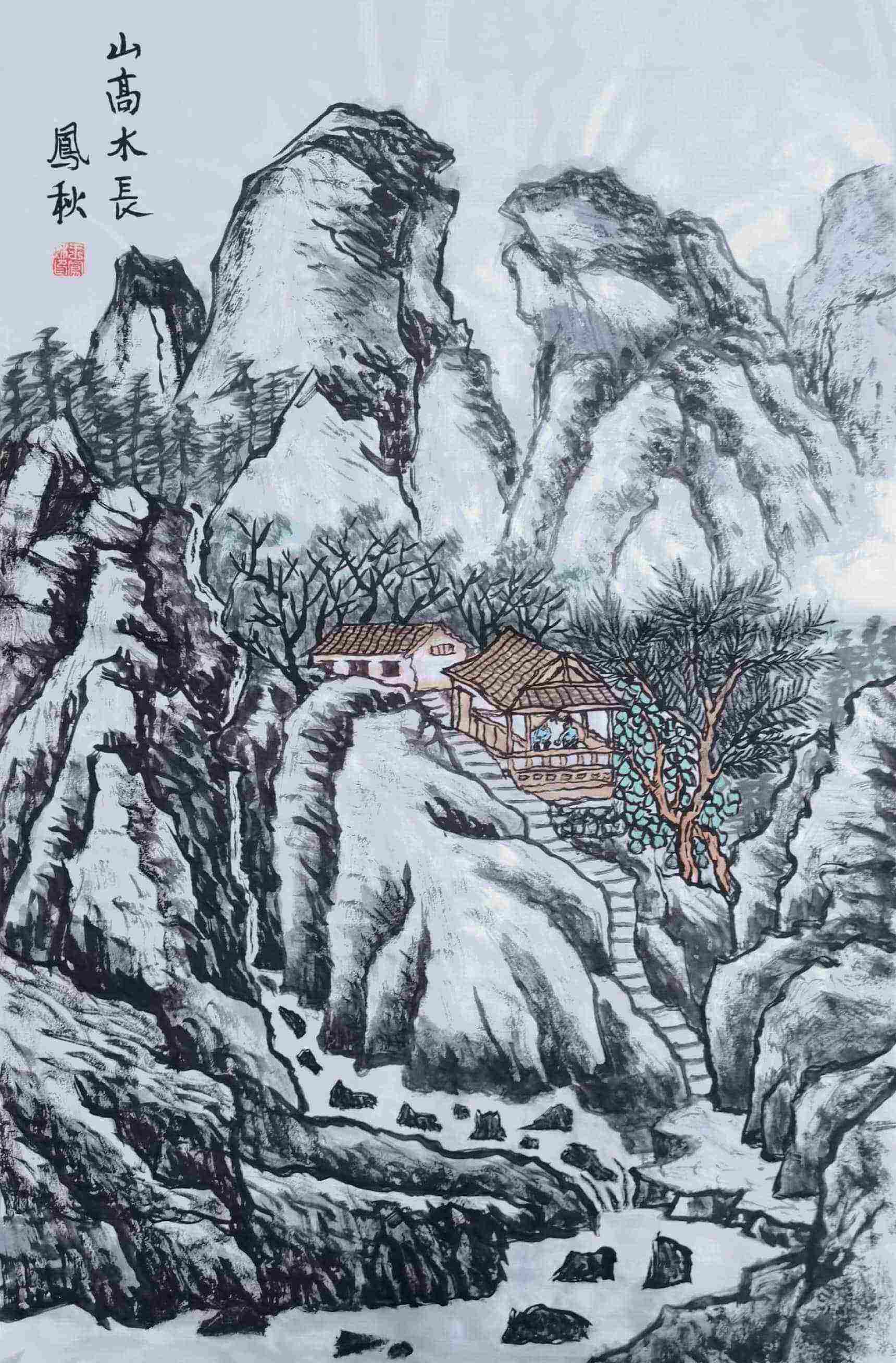儿童山水画怎么画