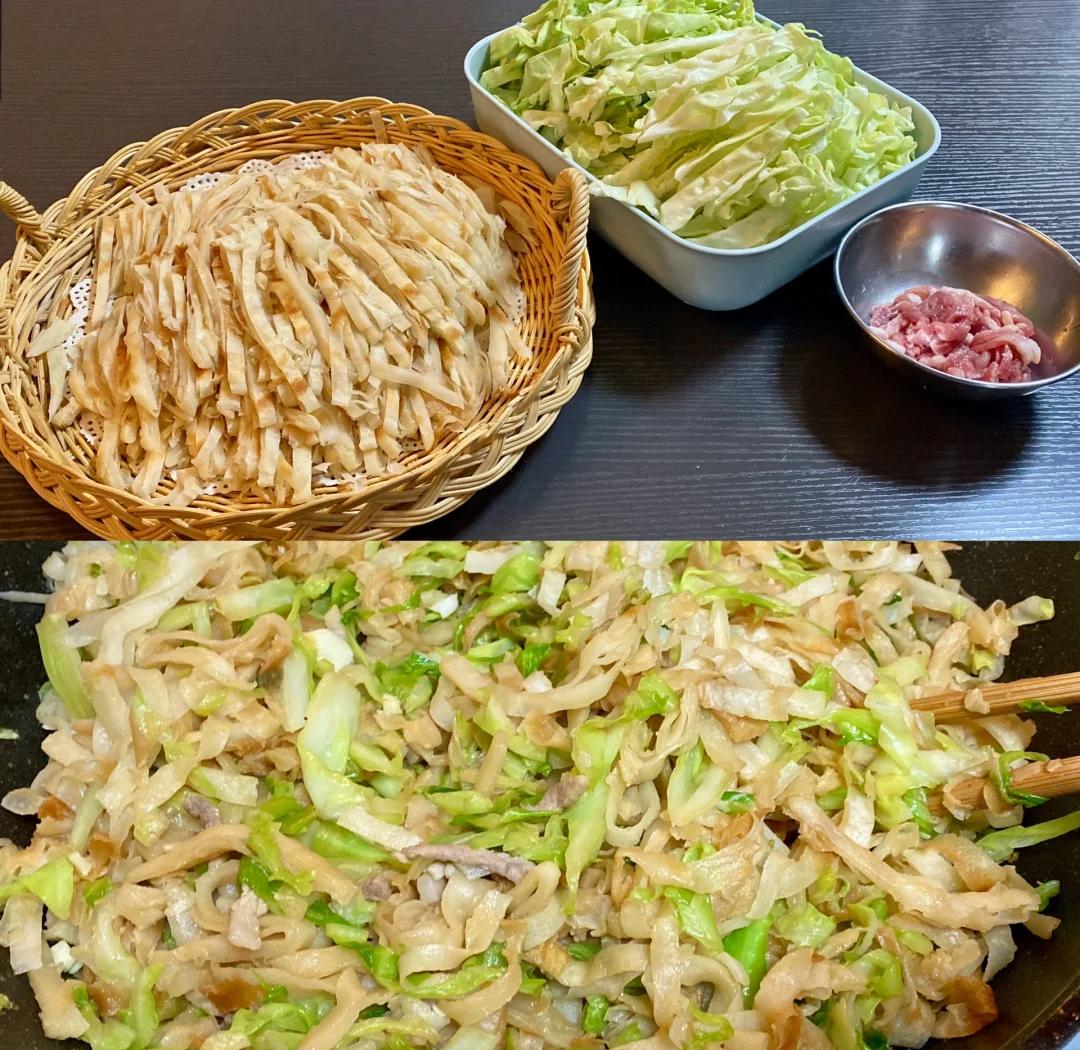 圆白菜炒饼丝的家常做法窍门