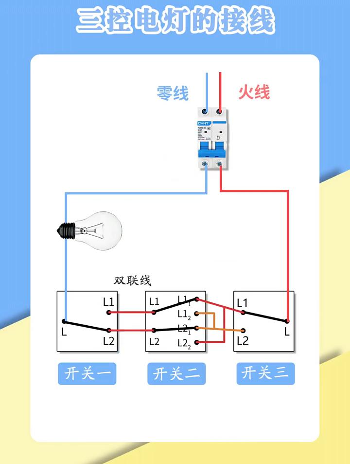三条线电工接线方法